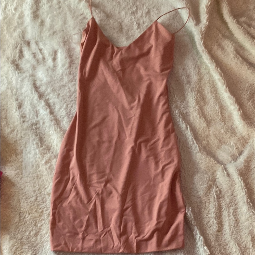 Elegant Spaghetti Strap Dress in Rust